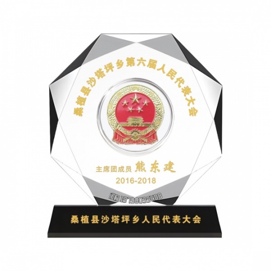 定制水晶镶嵌银币摆件周年庆员工入职退休毕业退伍纪念品金银奖章定做厂家