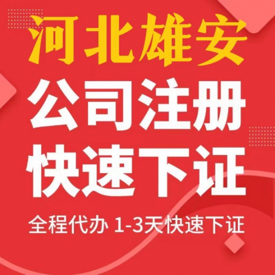 雄安新区雄安公司注册 提供申办一般纳税人、代理记账等服务