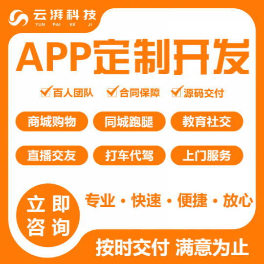 app开发软件定制商城系统直播打车教育代驾交友社交小程序制作